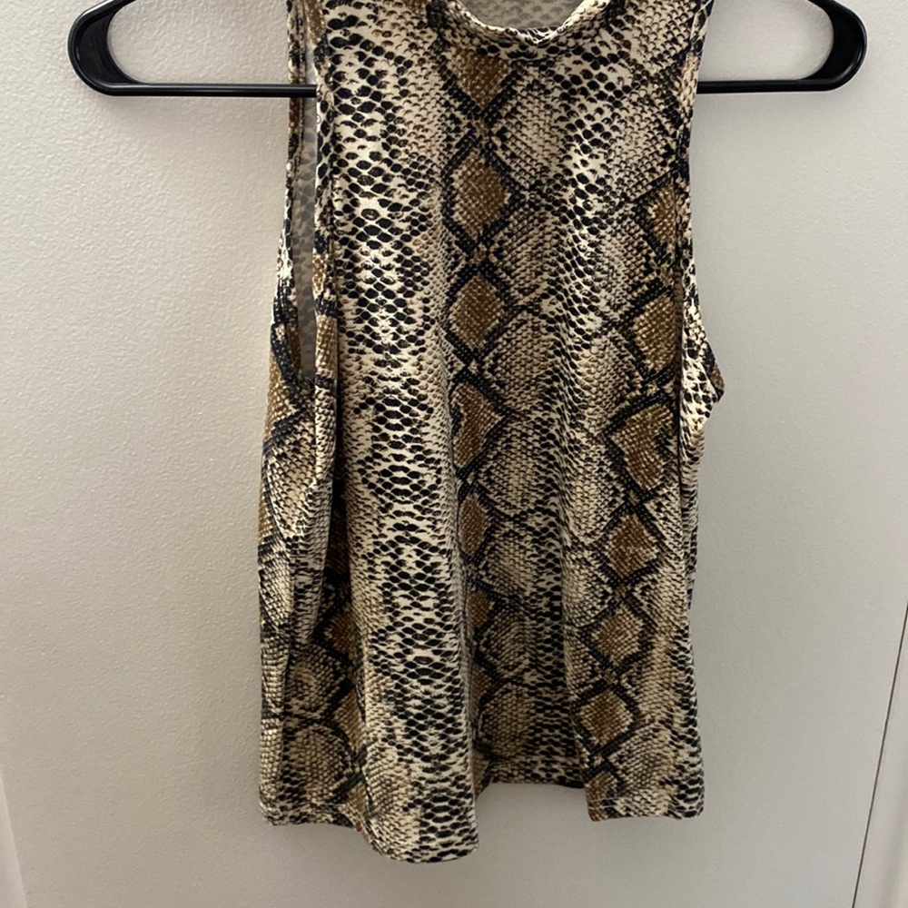High neck snake skin sleeveless top